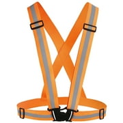 GOGO Wholesale Reflective Running Vest, High Visibility Adjustable Safety Vest for Running, Jogging, Walking, Cycling-neonOrange-1 Pc